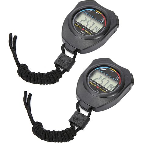 Set mit 2 Sportstoppuhren, tragbare multifunktionale digitale LCD-Stoppuhr fürs Laufen (1/5)