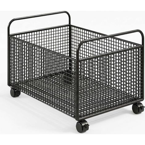 Chariot de rangement mobile Openopen en fil métallique avec poignées pour bureau noir modèle M-mobile. (1/5)