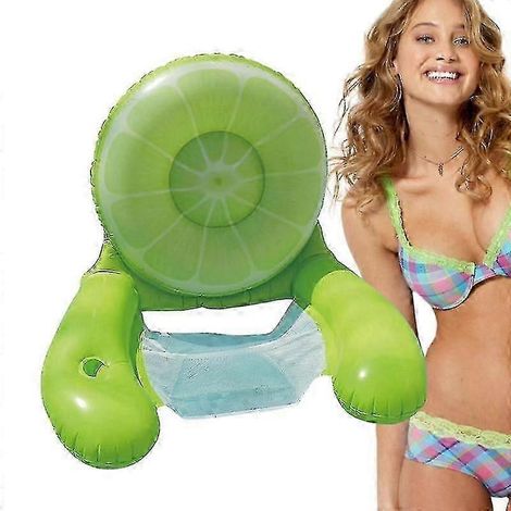 Bouée gonflable pour adulte avec poignées et porte-gobelets, idéale pour la plage et les activités de plein air en été. (1/5)