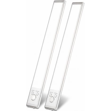 Lampe LED sous Meuble à Détecteur de Mouvement, Rechargeable Magnétique, 3 Températures de Couleur, Plastique, Lot de 2, 1,3 W (1/5)