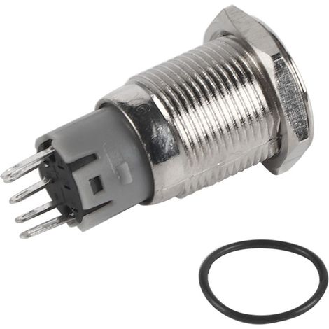 16mm Interrupteur d'Alimentation, Keenso 12V LED Commutateur de Bouton-Poussoir de Puissance de Voiture ON/OFF Commutateur de Symbole Lumières Verte Auto-Bloquant. (1/5)