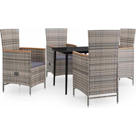 Maison Exclusive - Set da Pranzo da Giardino 5 pz con Cuscini Grigio (1/5)