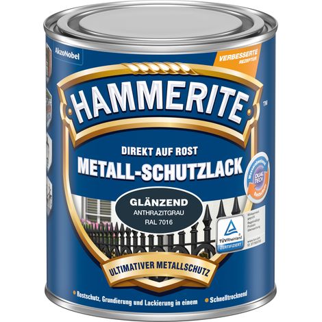 Hammerite Metallschutzlack Glänzend, 3in1- Rostschutz, Anthrazitgrau, 750 ml (1/5)
