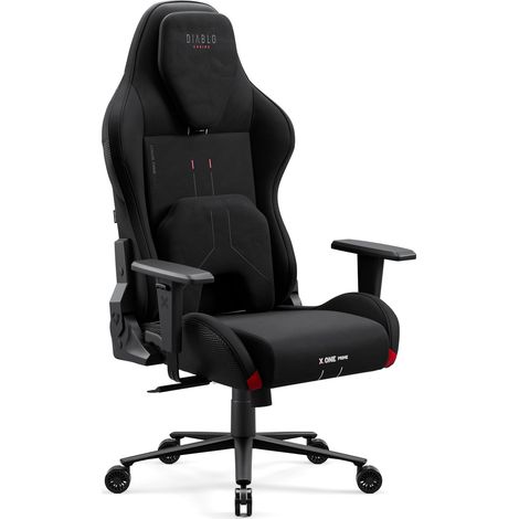 Fauteuil gaming noir – Tissu GentlePro™ 3x plus résistant – Siège avec technologie CoolComfort™ – Accoudoirs réglables – Charge max 140 kg – Diablo