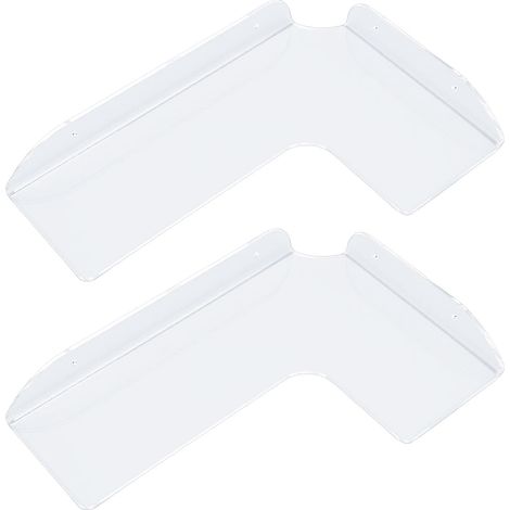 Acrylic Corner Wall Shelf, 2 Pack, Transparent Floating Shelves, Wall Mounted with Hardware for Bathroom, Kitchen, Living Room Decoration (1/5)