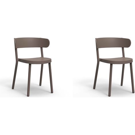 Set 2 sillas interior, exterior chocolate CASINO Resol