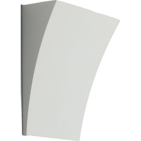 Applique ALMA a veletta in gesso bianco verniciabile 25x10x19cm.