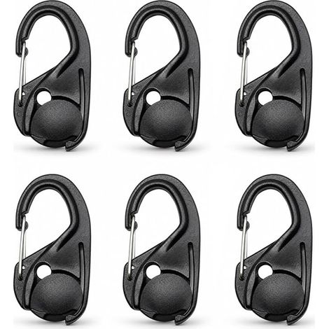 tendeur de Corde avec Mousqueton Noir pour Cordons, Petit Porte clé, Fixation Bâche, Camping, Randonnée et Jardin, Serrer éviter Tout desserrage (1/5)