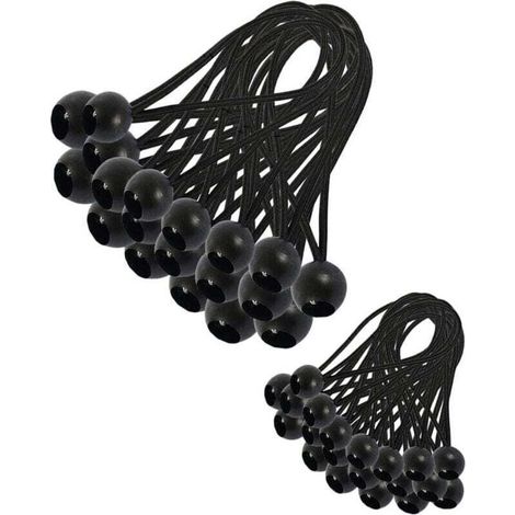 30 Pièces Tendeur Elastique, Tendeur Bache, Sandow Elastique, Tendeur élastique pour Pavillon, Bache, Camping, Tente, Rideaux Harnais d’Extension(200mm and 150mm) (1/3)