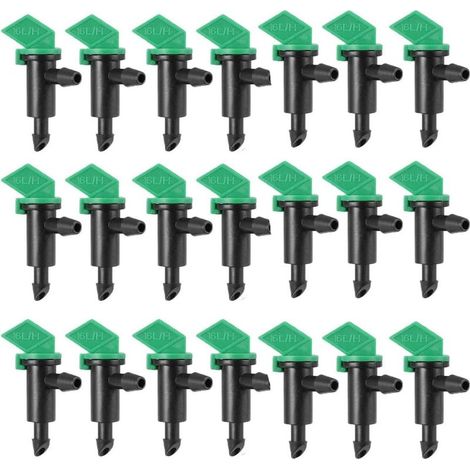 Lot de 100 goutteurs à drapeau de 4 GPH (16 L/h) pour système d'arrosage automatique, raccord pour tuyau de 4 mm/7 mm, idéal pour pelouse, potager