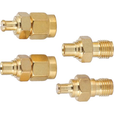 Adaptateur MCX-SMA Nickelé 50 Ohm pour Antennes Radio, 4 Pièces Laiton Haute Performance (1/5)