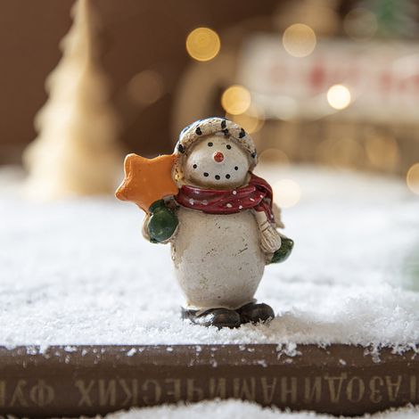 Figurine Bonhomme De Neige - Résine - Décoration De Table De Noël - 7 cm x 4,5 cm - Pour Intérieur - Lot De 1 (1/2)