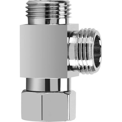 Vanne de dérivation 3 voies G1/2" pour systèmes de douche de remplacement, inverseur de vanne 3 voies en laiton chromé, vanne de douche manuelle flexible pour bras de douche, 3 compartiments (1/5)