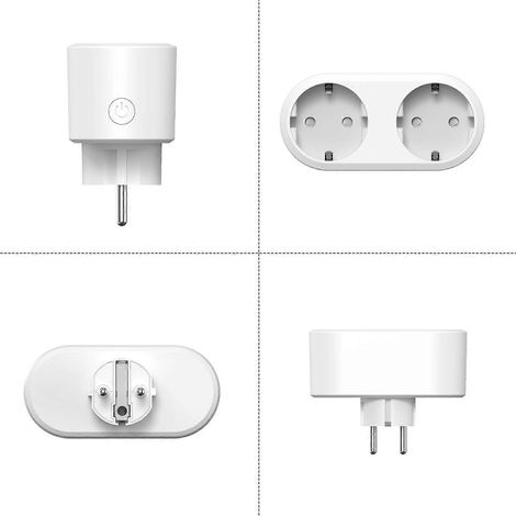Intelligente Doppelsteckdose mit WLAN/Zigbee/BLEmesh, TY-App-Fernsteuerung, Smart Sharing und 16-A-WLAN-Stecker (1/4)