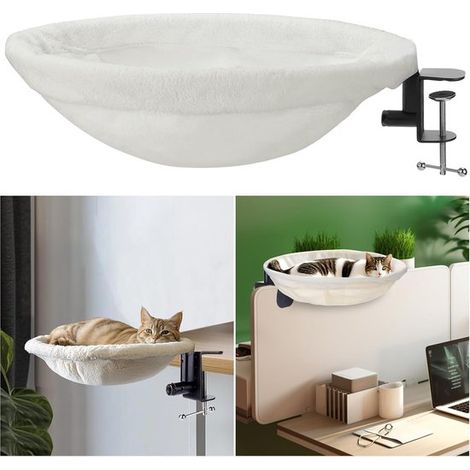Coussin de bureau rond et moelleux pour chat, panier pour chat avec tapis pour animaux, accessoires pour hamac d'intérieur pour chat