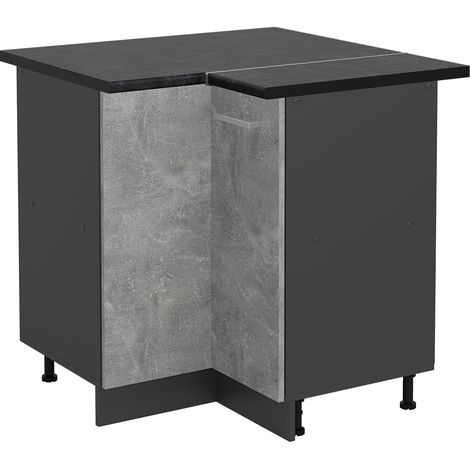 Mobile ad angolo cucina R-Line, Calcestruzzo, 75.6 cm , PL Antracite, Vicco