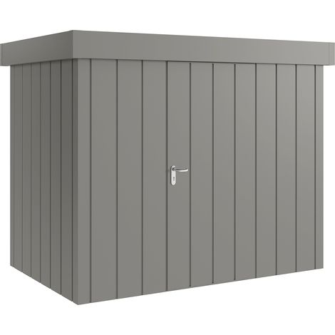 Hörmann Metall-Gerätehaus "Juno" mit Flachdach, JFD8 - Modern, 262 x 166 cm (B x T), graualuminium, 1-flüglige Tür, Anschlag rechts (1/5)