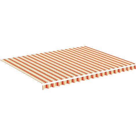 Tessuto di Ricambio per Tenda da Sole Giallo e Arancio 4,5x3,5m (1/4)