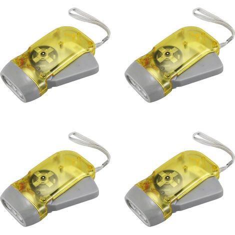 Lampe torche à dynamo 4X 3 LED, remontage manuel, idéale pour le camping (1/5)