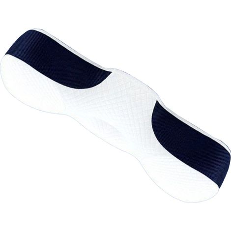 Oreiller cervical en mousse à mémoire de forme à rebond lent, ergonomique, avec soutien de la nuque, bleu marine - Idéal pour offrir (1/5)