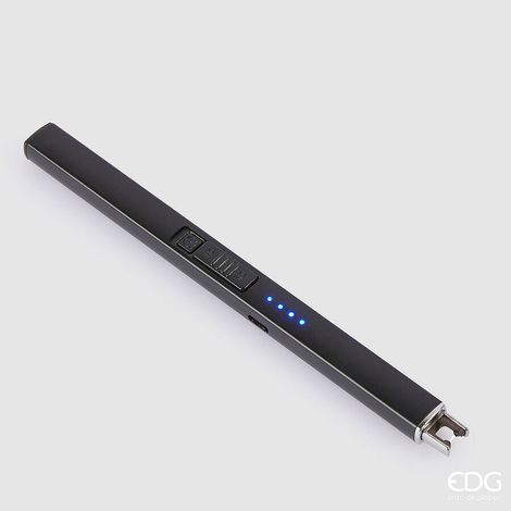 EDG Enzo De Gasperi Accendino Litio H 19 CM Nero con Scatola Regalo