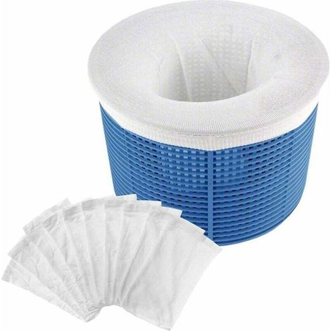 Chaussette Skimmer - Filtration Piscine en Nylon Élastique - Pour Panier de Skimmer Standard - Lot de 10 Pièces (1/5)