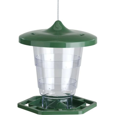 Mangeoire Silo Oiseaux Maison Verte Télescopique 500g PP Anti-Pluie (1/5)