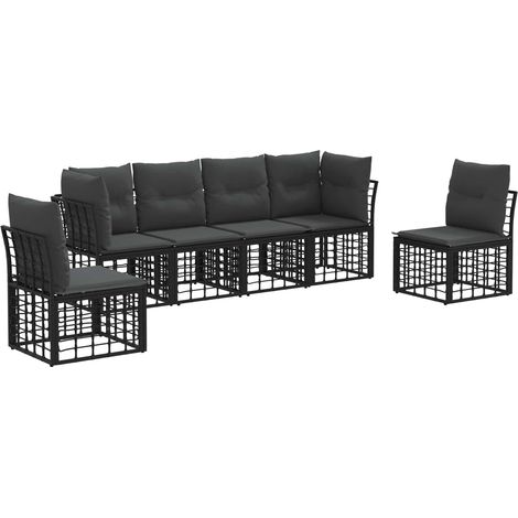 Maison Exclusive - Outdoor-Sofagarnitur Schwarz Polyester