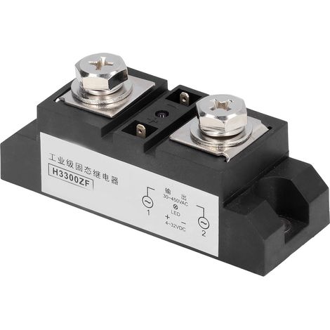 Relais statique industriel 4-32 V CC vers 30-450 V CA, relais statique de qualité industrielle avec plaque de base en aluminium et commande CC améliorée (1/5)