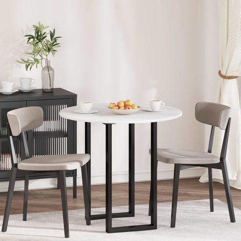 Plateau de table rond Ø 80 x 1,5 cm en bois d’ingénierie blanc - PANGIVO (1/5)