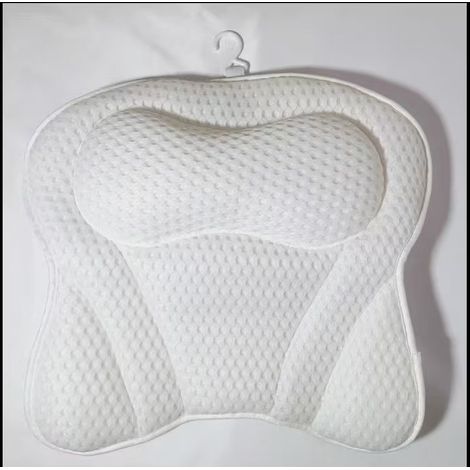 Almohada de baño tipo spa con ventosas para la bañera y soporte para el cuello, la espalda, reposacabezas y cojín grueso. (1/5)