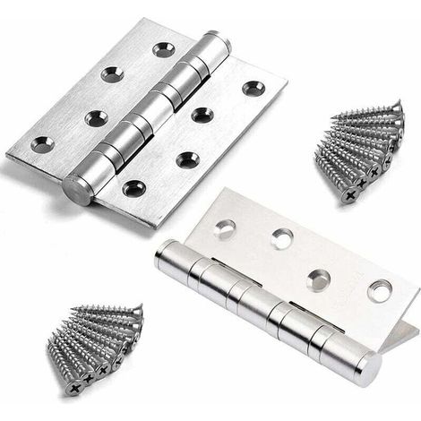2Pcs Charniere Porte Lourde, Exterieur Charnière Inox,Paumelles Charniere Porte Bois Charnières Acier Inoxydable Connecteurs Maison Pour Maison Meubles Matériel Armoire Garde Porte Tiroir (blanche)--T (1/4)