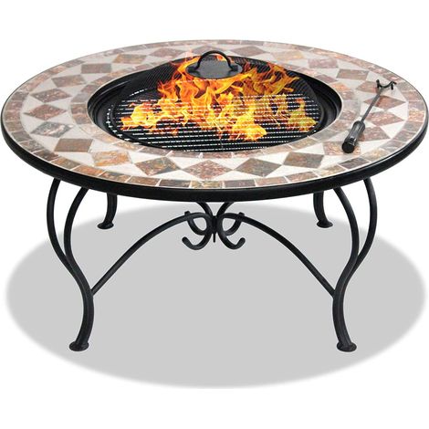 Homeology KENNOCHA Extravagant Garden & Patio Planter Heater Fire Pit Brazier, Coffee Table, Barbecue and Ice Bucket - Marble Finish (1/5)