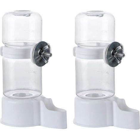 Bebederos para pájaros, pack de 2 botellas de agua automáticas, aptas para jaulas, comederos de plástico para loros, bebederos, accesorios para jaulas de pájaros, aptos para periquitos, agapornis y ca