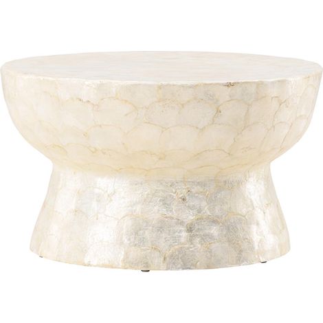 Table Basse en Capiz "Sandon" 70cm Beige