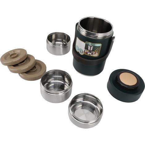Boîte alimentaire isotherme en acier inoxydable grande capacité (2300 ml) - Boîte à lunch portable isotherme en acier inoxydable pour étudiants et adultes (1/5)