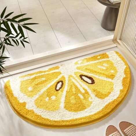 Tapis de bain absorbant, tapis stimulant la dopamine, tapis de porte antidérapant, tapis de salle de bain – 40 x 60 cm – Orange (1/3)