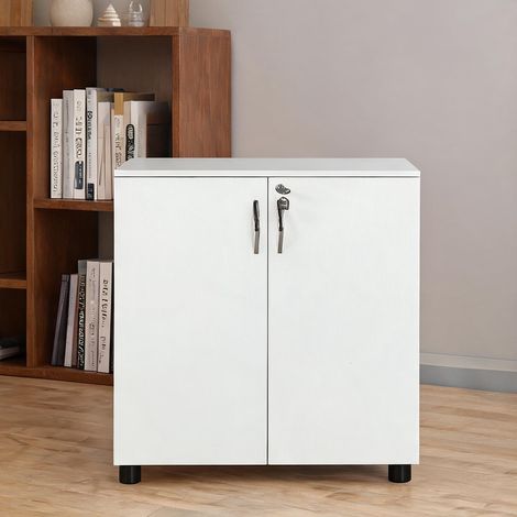 Meuble de rangement de bureau bianco 80 x 40 x 80 cm (1/5)