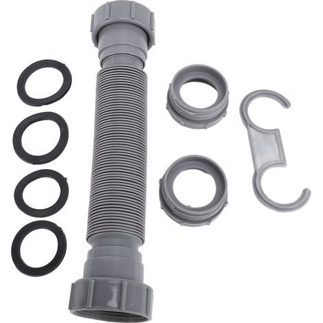 Kit de tuyau de piège en P Flexible extensible, Solution de Drainage pour évier de cuisine simple avec adaptateur, raccords étanches circulaires