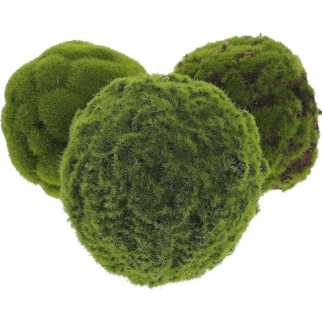 Boules de Mousse Artificielle Verte Décorative 3 Pièces en Fibre et Mousse, Sphères Naturelles Réalistes pour Décoration Intérieure de Restaurant (1/5)