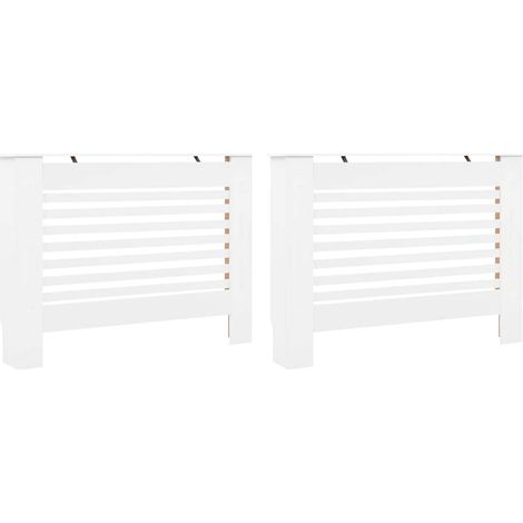 vidaXL Cubiertas para radiador 2 unidades MDF blanco 112x19x81,5 cm (1/2)