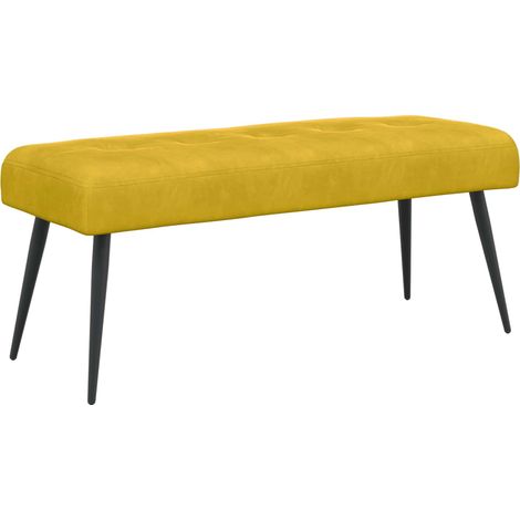 Bench with Button Tufted Yellow 110 x 40 x 46 cm Velvet vidaXL