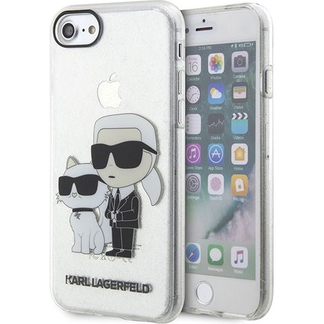 Karl Lagerfeld Glitzer-Schutzhülle aus transparentem Hartschalenkoffer für iPhone 7 (1/5)