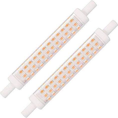R7S LED 118 mm 10 W R7s Ampoule linéaire LED 118 mm 10 W Blanc chaud 3000 K R7S J118 Prise non dimmable, 15 mm x 118 mm, équivalent à R7S 118 mm 100 W halogène, 230 V AC, 1200 lm Lot de 2 (1/5)