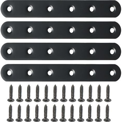 4 Équerres d'Angle Plates et Droites, 15 CM, Supports D'angle Plats Pratique, Équerre Plate avec Vis, Pour Chaise en Bois, Planche, Fenêtre, Meuble (1/5)