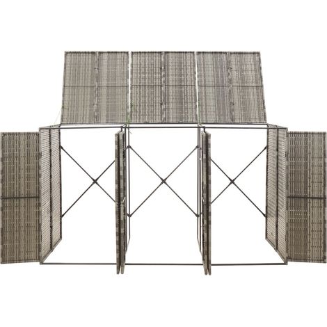 Maison Exclusive - Mülltonnenbox für 3 Tonnen Grau 207x80x117 cm (1/5)