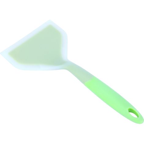 Spatule silicone antiadhésive antidérapante pour cuisson tamagoyaki, pizza, steak - Ustensile de cuisine vert, manche ergonomique, résistant à la chaleur (1/5)