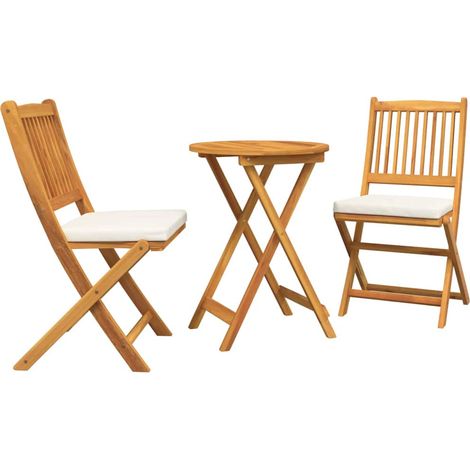 Ensemble bistro de jardin 3 pcs,Salon de jardin Marron Bois d'acacia massif CFW96521 (1/5)