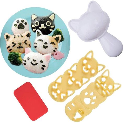 Reisbällchenform, 1 Set Onigiri-Formen, niedliche Kätzchen-Sushi-Form für Kinder, Sushi-Form-Set für die einfache Zubereitung von Reisbällchen. (1/5)