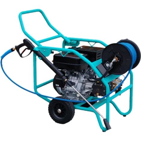 Imer – Nettoyeur haute pression thermique 300 bar – Débit max 15 L/min – Carburant essence sans plomb – Autonomie 2h30 – Châssis mécano soudé